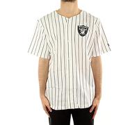 New Era Maillot de Baseball NFL Las Vegas Raiders Pinstripe Blanc