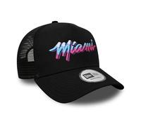 New Era Miami Heat NBA Vice Collection Black Adjustable Trucker Cap - One-Size