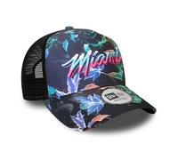 New Era Miami Heat NBA Vice Collection Floral Black Adjustable Trucker Cap - One-Size