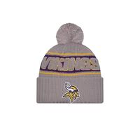 New Era Minnesota Vikings NFL 2024 Sideline Sport Knit Gris Bonnet à Pompon