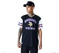New Era Minnesota Vikings Oversized T Shirt/Tee NFL Stripe Sleeve Black - L