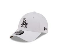 New Era MLB Casquette de Baseball Los Angeles Dodgers Logo de l'équipe marbre réglable visière courbée Chapeau Blanc