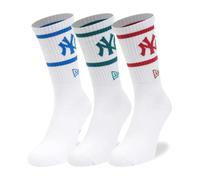 New Era - MLB Crew Socks 3PK - unisex - Sous-vêtements - Blanc - Taille: M