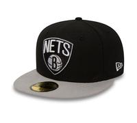 New Era NBA Basic Brooklyn Nets 59Fifty Fitted - Casquette De Baseball - Homme - Noir (Black/Grey) - Medium (Taille Fabricant:714)