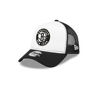 New Era NBA Basket-Ball Brooklyn Nets Couleur de l'équipe Noir Blanc A-Frame Casquette de Camionneur visière incurvée Insert en Filet