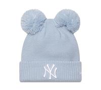 New Era New York Yankees Bonnet pour Femmes MLB Baseball Bonnet Pompon Hiver Logo de l'équipe Bleu