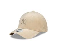New Era New York Yankees Casquette en Velours Fille Femme Baseball Fan Accessoire Chapeau réglable Beige