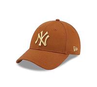New Era New York Yankees Damenkappe 9Forty verstellbar Cap Metallic Logo Frau Mädchen NY Braun - One-Size