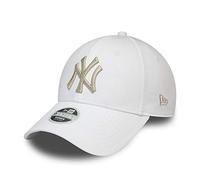 New Era New York Yankees MLB Cap Verstellbar 9forty Basecap Kappe Metallic Weiss Silber - One-Size