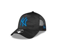 New Era New York Yankees MLB Dark Camouflage Noir Bleu 9Forty A-Frame Casquette de Camionneur Ajustable