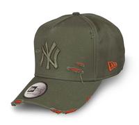 New Era New York Yankees MLB Distressed Vert Oliva Casquette Réglable du Modèle 9Forty E-Frame