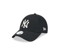 New Era New York Yankees MLB Metallic Logo Black Silver 9Forty Adjustable Women Cap - One-Size