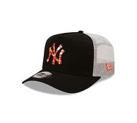 New Era New York Yankees MLB Seasonal Infill Black A-Frame Adjustable Trucker Cap