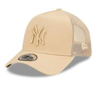 New Era New York Yankees MLB Tonal Mesh Beige A-Frame Adjustable Trucker Cap - One-Size