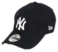 New Era New York Yankees Schwarz Cap Verstellbar 9forty Distressed Herren Damen - One-Size