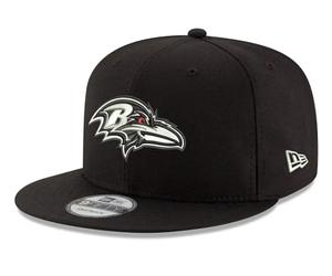 New Era NFL 9FIFTY Casquette ajustable à snapback Noir/blanc Taille unique, Baltimore Ravens., Taille unique
