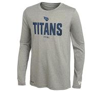 New Era NFL Grids Dri-Tek Cool Heathered Grey T-shirt à manches longues pour adulte Football sans étiquette, Tennessee Titans 24, Taille 3XL
