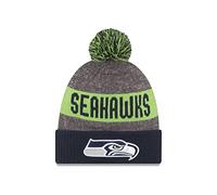 New Era NFL Sideline Bobble Knit Seasea OTC - Casquette Ligne Seattle Seahawks pour Homme, Couleur Bleu, Taille OSFA