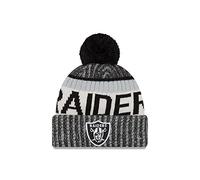 New Era NFL Sideline Bonnet en Tricot à Pompon Oakland Raiders pour Homme Noir Taille Unique