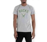 New Era Nba Regular Milwakee Bucks Short Sleeve T-shirt Gris L Homme