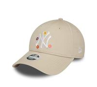 New Era NY Casquette Femme MLB Baseball New York Yankees Chapeau Fille visière courbée Beige