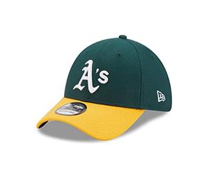New Era Oakland Athletics Baseball Fankappe Von grün Gelb mit gebogenem Schirm Basecap 39Thirty - M - L