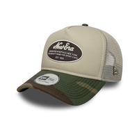 New Era Oval Camo Patch 9Forty A-Frame Trucker Cap Beige Camouflage