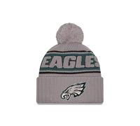 New Era Philadelphia Eagles NFL 2024 Sideline Sport Knit Gris Bonnet à Pompon