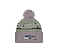 New Era Seattle Seahawks NFL 2024 Sideline Sport Knit Gris Bonnet à Pompon