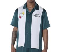 New Era Stripe Revere Chemise à manches courtes avec col Vert/blanc, bleu, XXL
