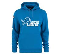 New Era - Sweat à capuche NFL Detroit Lions avec logo et nom de l'équipe des Lions, bleu, M