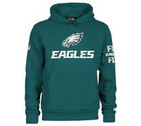 New Era - Sweat à capuche NFL Philadelphia Eagles avec logo et nom de l'équipe, Vert pétrole., M