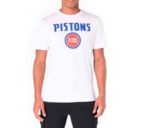 New Era T-shirt Detroit Pistons NBA manches courtes coupe régulière blanc L homme