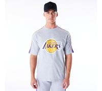 New Era T-Shirt surdimensionné Unisexe NBA Panel Los Angeles Lakers Gris chiné véritable Violet
