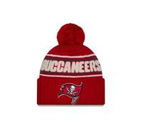 New Era Tampa Bay Buccaneers NFL 2024 Sideline Sport Knit Rouge Bonnet à Pompon