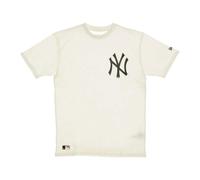 New Era - Tee Oversize avec Grand Logo en Blanc/Noir - Homme - Tops - Beige - Taille: XL