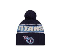 New Era Tennessee Titans NFL 2024 Sideline Sport Knit Azul Bonnet à Pompon