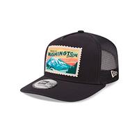 New Era Washington State Postcard Patch Navy A-Frame Adjustable Trucker Cap - One-Size