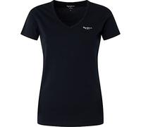 New Essential Tee in Slim fit, Short Sleeve, v Neck t-Shirt with Pepe Logo at Chest. bci Cotton