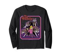 New Family Wolves Sarcastic Retro Vintage Funny Adult Humor Manche Longue