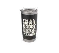 New Father Daddy Annonce High Five Humour Gobelet isotherme en acier inoxydable double paroi