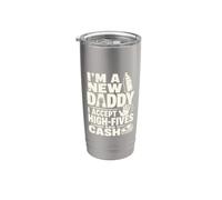 New Father Daddy Annonce High Five Humour Gobelet isotherme en acier inoxydable double paroi
