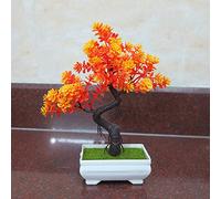 New Fleurs artificielles Simulation de Fleurs artificielles Fleurs artificielles Arbre de Pot de Salon Table Décoration Lucky Feng Shui deko, Hauteur env. 24 cm, orange #43