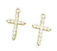 New For Trendy 2025 10Pcs Pearl Crystal Cross Charm For Jewelry Making Necklace Bracelet Earring Pendant DIY Accessories Alloy Jewelry Fashion Accessories Creative Gift