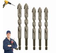 New Four-Flute Sawtooth Eccentric Drill Bit, Efficient Drill and Tap Set, Four-Edged Serrated Eccentric Drill, Cozy Hoome Drill Bits, Multiple Sizes Drill Bit Set for Wood and Metal (6+6+6+8+8mm)