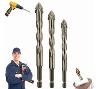 New Four-Flute Sawtooth Eccentric Drill Bit, Efficient Drill and Tap Set, Four-Edged Serrated Eccentric Drill, Cozy Hoome Drill Bits, Multiple Sizes Drill Bit Set for Wood and Metal (6+8+10mm)