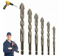 New Four-Flute Sawtooth Eccentric Drill Bit, Efficient Drill and Tap Set, Four-Edged Serrated Eccentric Drill, Cozy Hoome Drill Bits, Multiple Sizes Drill Bit Set for Wood and Metal (4+5+6+8+10+12mm)