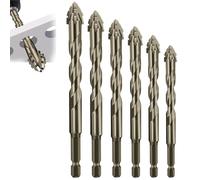 New Four-Flute Sawtooth Eccentric Drill Bit,Four-Edged Serrated Eccentric Drill,Multifunction Titanium-Coated Design Drill Bit Set for Wood and Metal (4+5+6+8+10+12mm)