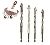 New Four-Flute Sawtooth Eccentric Drill Bit, High-Strength Eccentric Twist Drill Bit, Four-Edged Serrated Eccentric Drill, Multifunction for Metal, Stone,Glass,Concrete (6/8/10/12)