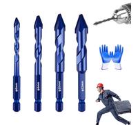 New Four-Flute Sawtooth Eccentric Drill Bit, Titanium-Coated Design Drill Bit, High-Strength Eccentric, Efficient Drill And Tap Set, Multiple Sizes Drill Bit Set For Wood And Metal (Blue Spiral)